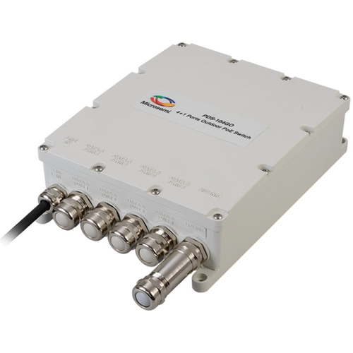 Microchip 4 + 1 Outdoor Switch, 60W Per Port, Managed PoE, AC Input