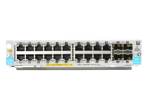 Hewlett Packard Enterprise Aruba 20-port 10/100/1000BASE-T PoE+ / 4-port 1G/10GbE SFP+ MACsec v3 zl2 Module
