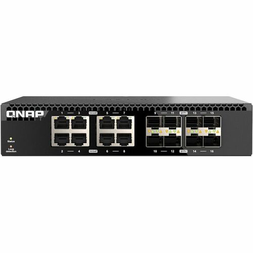 Qnap Half-Width Rackmount 16-Port 10GbE Unmanaged Switch for SMB/SOHO High-Speed Networking Environment