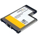 Startech.Com 2 Port Flush Mount ExpressCard 54mm SuperSpeed USB 3.0 Card Adapter
