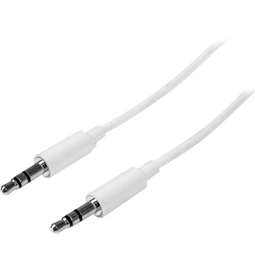 Startech.Com 1m White Slim 3.5mm Stereo Audio Cable - Male to Male