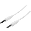 Startech.Com 1m White Slim 3.5mm Stereo Audio Cable - Male to Male