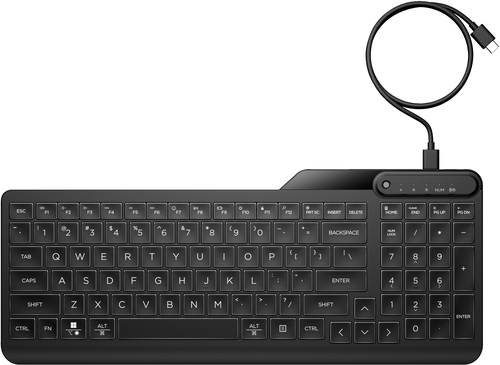 HP 405 Multi-Device Backlit Wired Keyboa