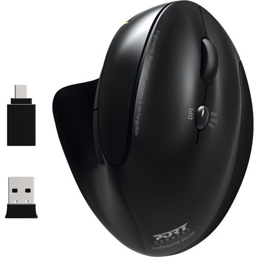 Port Designs Bluetooth + Wireless & Rechargeable Ergonomic Mouse