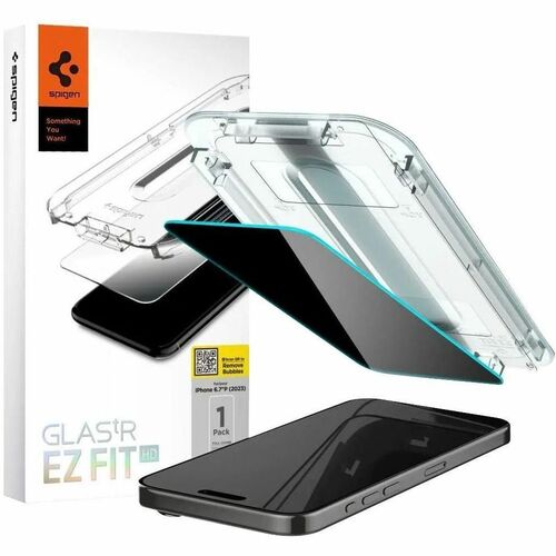 Spigen iPhone 15 Pro Max Privacy Screen Protector Glas.tR EZ Fit