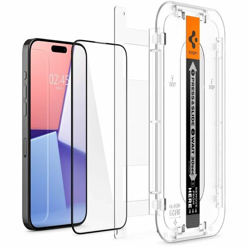 Spigen iPhone 15 Pro Max Tempered Glass Glas.tR EZ Fit HD Full Cover (1 Pack)