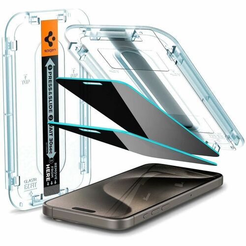 Spigen iPhone 15 Pro Screen Protector GLAS.tR EZ Fit | Privacy