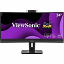 Viewsonic 34" UWQHD Curved Video Conferencing Monitor with Windows Hello Compatible IR Webcam, 100W USB C, Docking