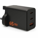 Urban Armor Gear SRGE (UK) 65W 3 Port Wall Charger - Black