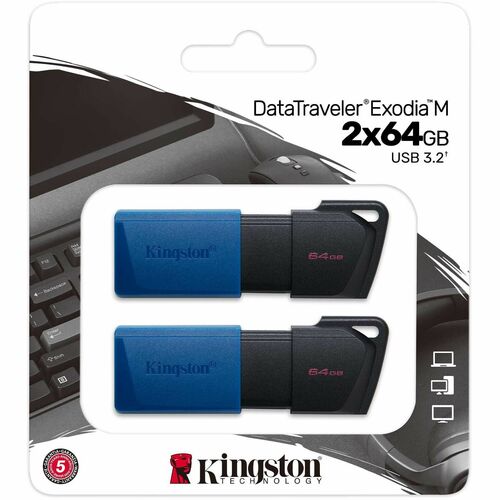 Kingston DataTraveler Exodia M 64GB USB 3.2 (Gen 1) Type A Flash Drive - 64 GB