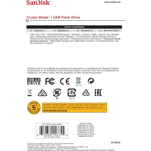 Sandisk Cruzer Blade 16GB USB 2.0 Flash Drive - 16 GB