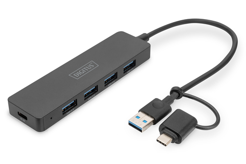 Digitus USB 3.0 Hub 4-Port Slimline with USB-C
