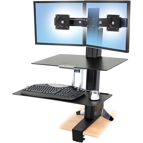 Ergotron WorkFit-S, Dual Monitor with Worksurface+ (Black)