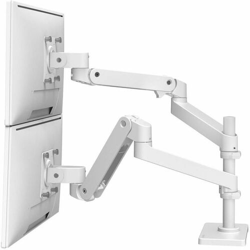 Ergotron LX Pro Dual Stacking Arm (White) Two Monitor Mount