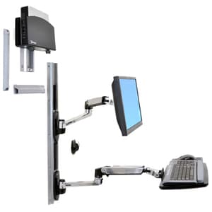 Ergotron LX 45-253-026 Wall Mount System with Small CPU Holder