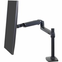 Ergotron LX Desk Monitor Arm, Tall Pole (Matte Black) with 2-Piece Clamp