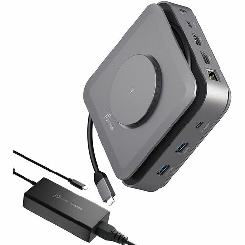 J5create USB-C Dock Dual 4K HDMI with 140W GaN PD 3.1 Power Adapter