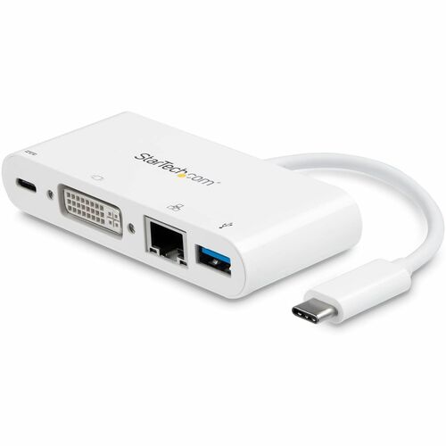 Startech.Com USB-C Multiport Adapter for Laptops - Power Delivery - DVI - GbE - USB 3.0