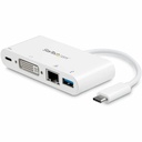 Startech.Com USB-C Multiport Adapter for Laptops - Power Delivery - DVI - GbE - USB 3.0