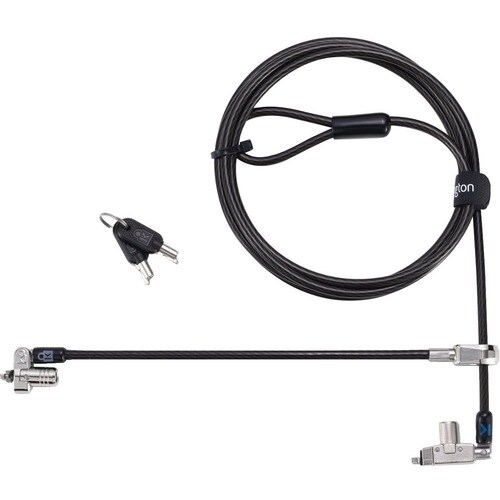Kensington Slim N17 2.0 Keyed Dual Head Laptop Lock for Wedge-Shaped Slots - Master Keyed
